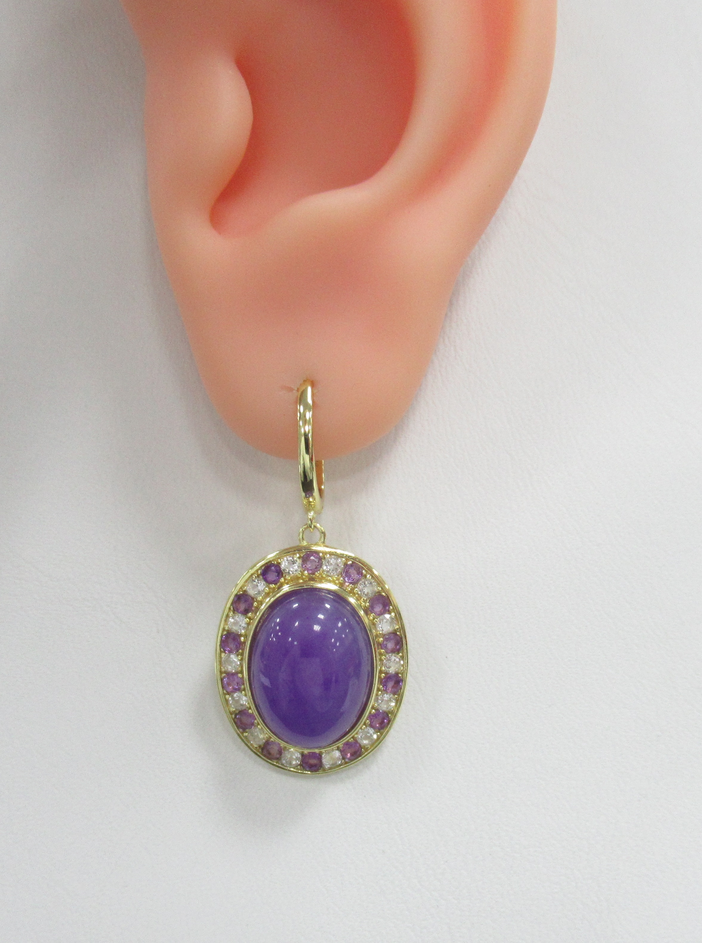 Серебряные серьги с лавандовыми жадеитами